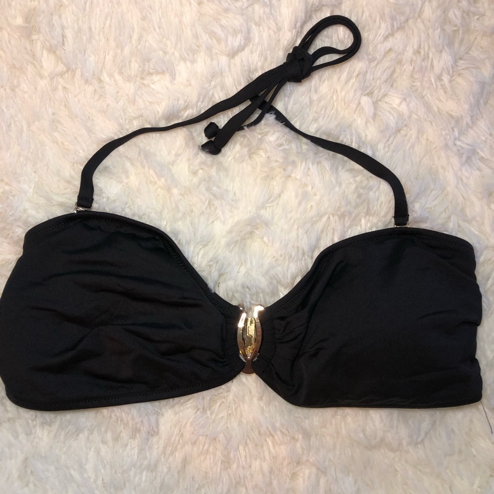 Venus Lascana Black Bikini Top with Gold Accent 38 C/D - Picture 7 of 11